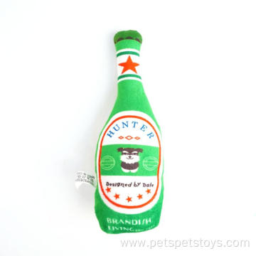 eco friendly beer bottle shape luxury squeaky plush